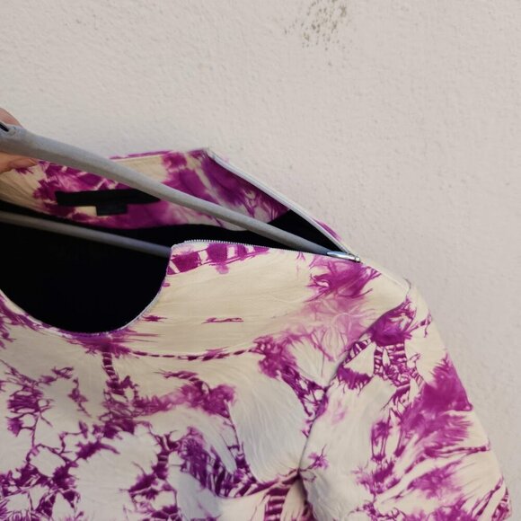 ALEXANDER WANG Tie Dye Genuine Leather Raw Hem Top - Picture 5 of 12